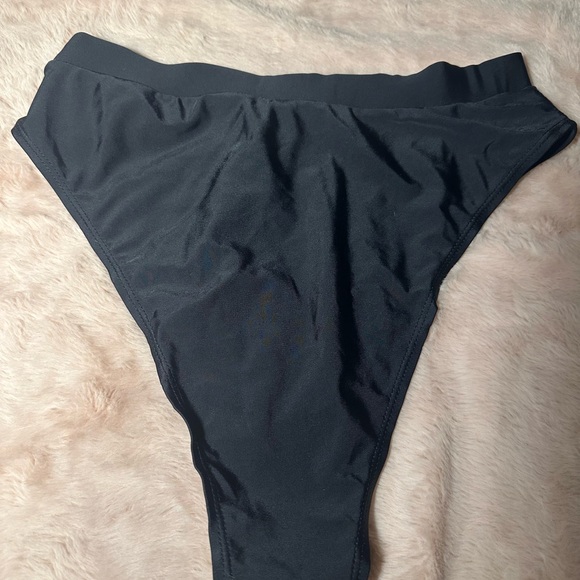 Black High-Waisted Bikini Bottom - Picture 2 of 2